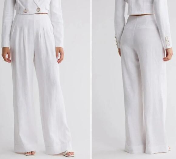 Ramy Brook Pants - RAMY BROOK WOMENS SIZE 10 DALIA WIDE LEG DRESSY PANT TROUSER WHITE NEW MSRP $395
